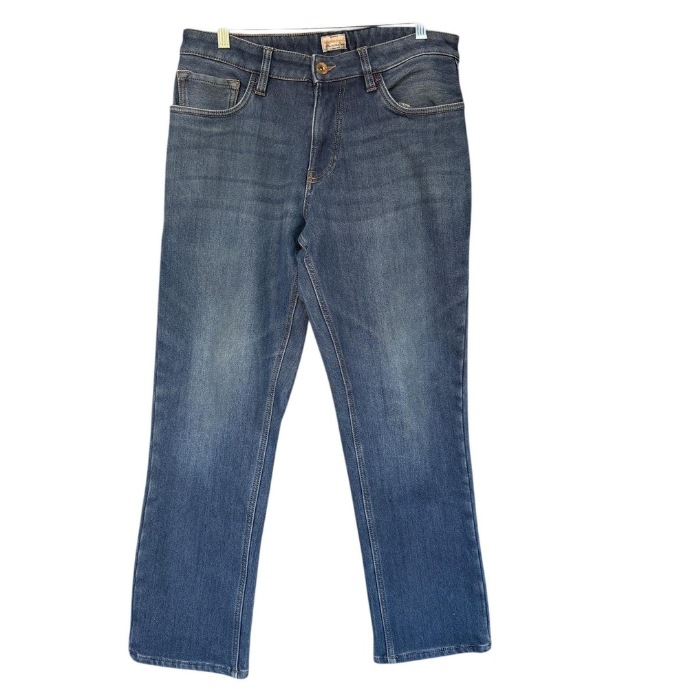 Weatherproof Vintage Jeans Mens 32x29 Blue Straight Flannel Lined Thermal Denim